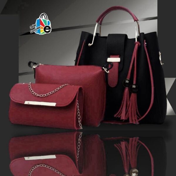 Women's Rexine Plain Hand Bag Set